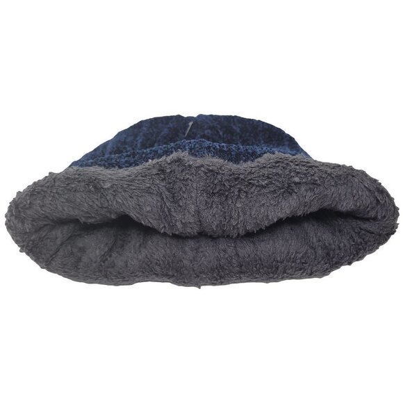 NEW Women's Beanie Hat Cap Solid Plain Knit Ski Skull Cuff Warm Winter - Blue - Picture 3 of 3